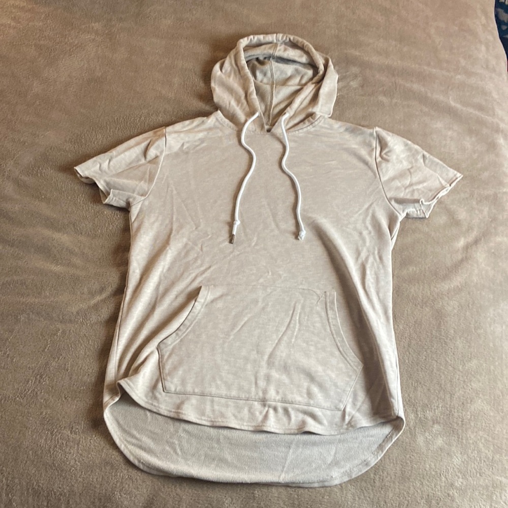 Elwood Tan Short Sleeve Drawstring Hoodie Size S